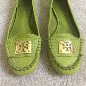 Tory Burch Lime Green Loafers / Driving Shoes